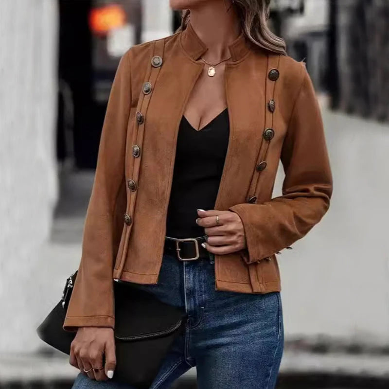 Retro Suede Double Breasted Jacket
