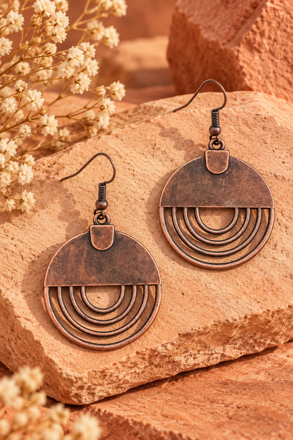 Copper Horizon Open Arch Earrings
