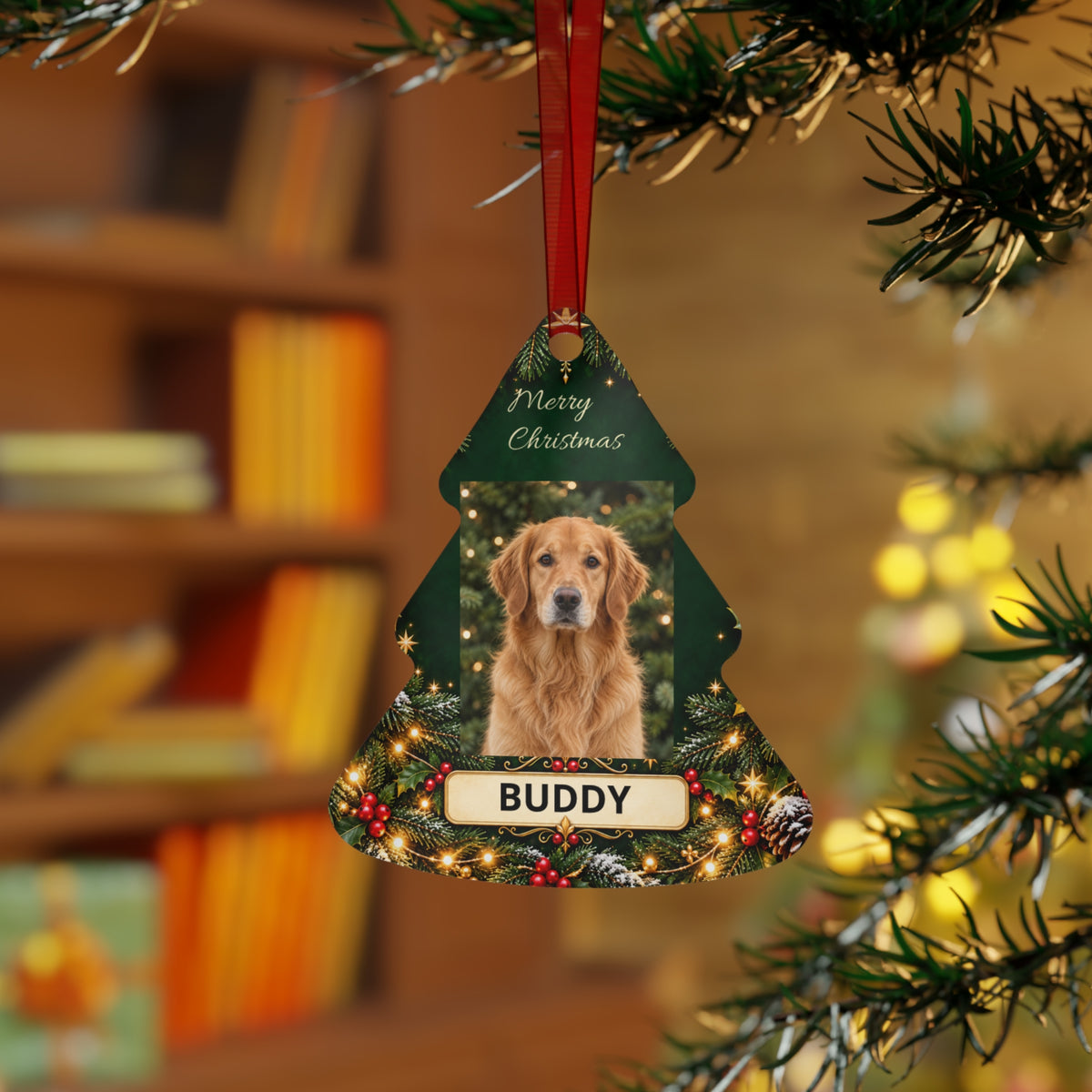 Custom Photo Pet Christmas Ornament – Tree
