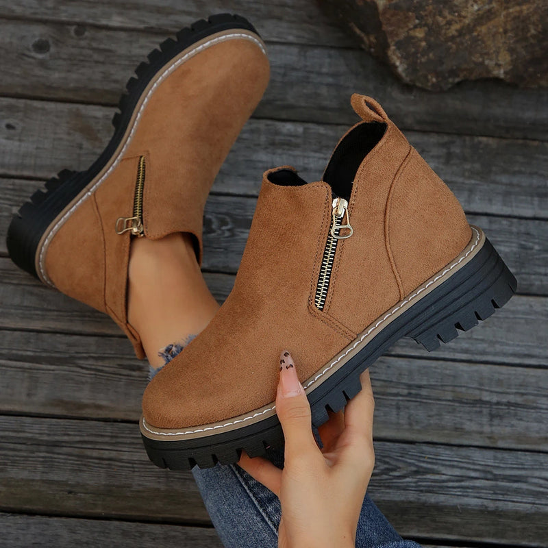Side-Zip Suede Ankle Boots
