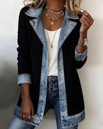 Denim Trim Patchwork Jacket