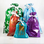Festive Drawstring Christmas Gift Bags