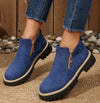 Side-Zip Suede Ankle Boots