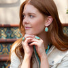 Agave Turquoise And Bronze Drop Earrings