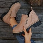 Side-Zip Suede Ankle Boots