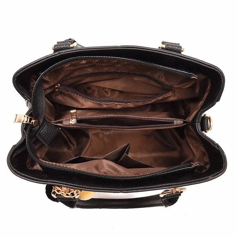 Textured PU Faux Leather Handbag