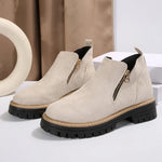 Side-Zip Suede Ankle Boots