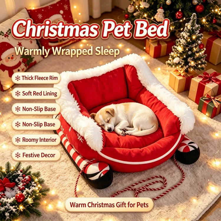 Festive Holiday Pet Bed