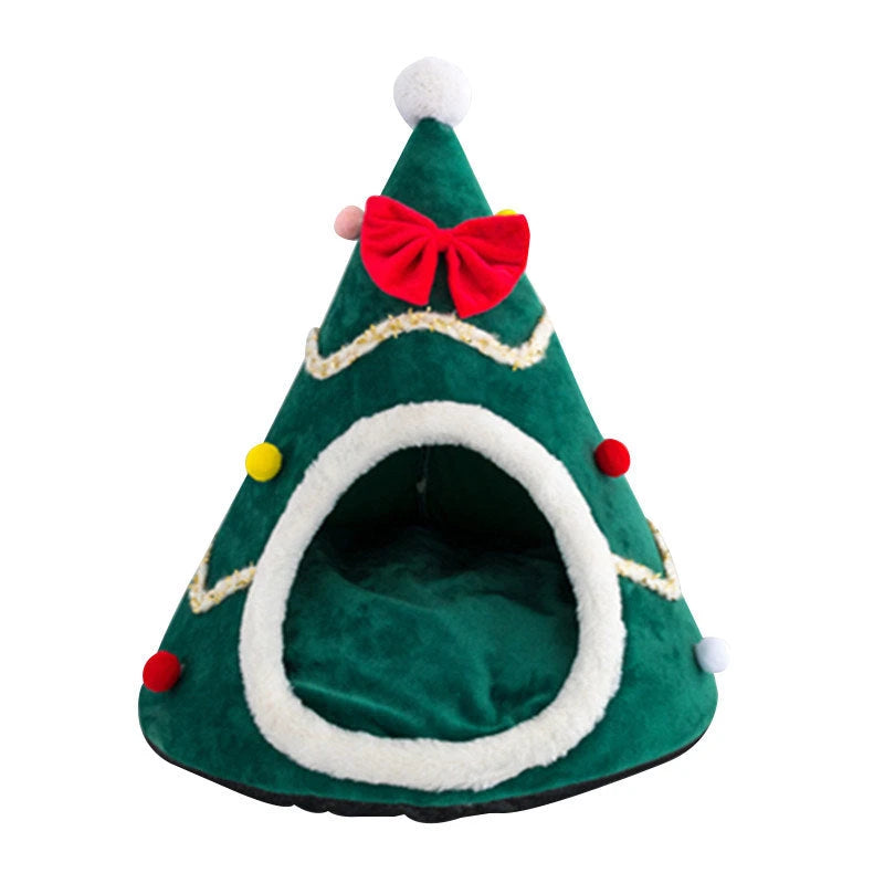 Festive Christmas Tree Pet Cave