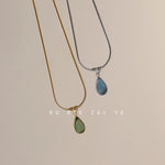 Vintage Titanium Steel Water Drop Necklace