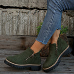 Side-Zip Suede Ankle Boots