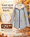 Hooded Zip Front Coat