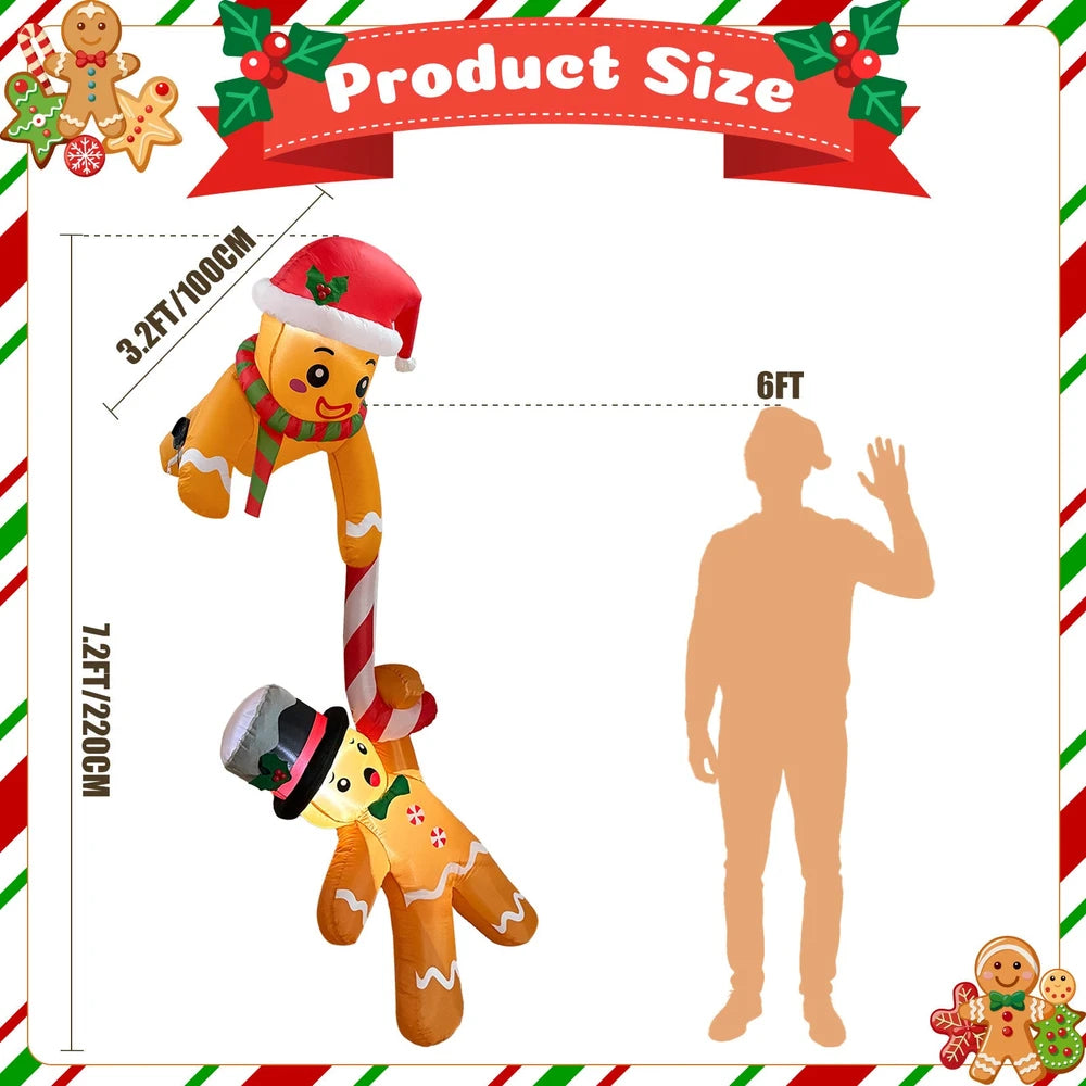 Gingerbread Duo Inflatable Christmas Decoration