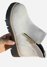 Side-Zip Suede Ankle Boots