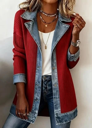 Denim Trim Patchwork Jacket