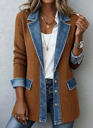 Denim Trim Patchwork Jacket