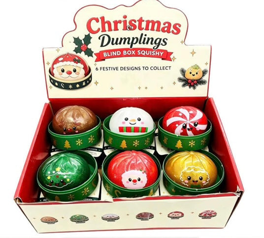 Christmas Dumpling Squishy, Holiday Mystery Blind Box