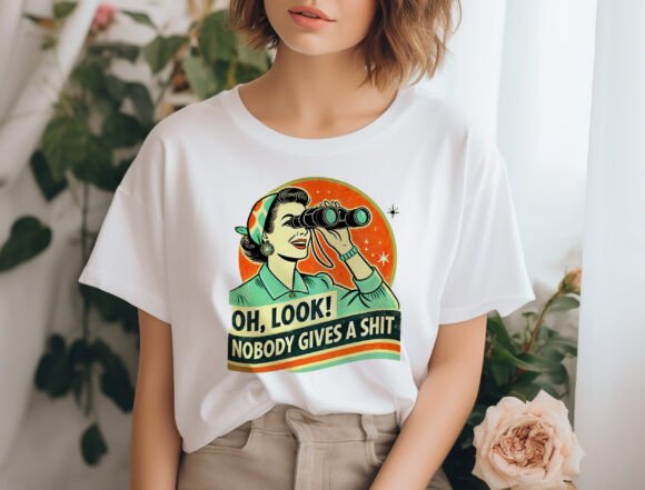 Retro Woman Graphic T-Shirt – Bamboo Viscose & Cotton