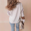 White Leopard Print Long-Sleeve Hoodie