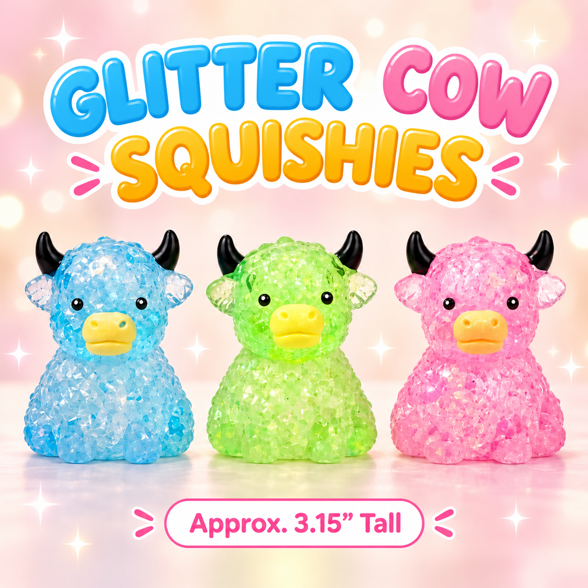 Mystery Glitter Highland Cow Squishy