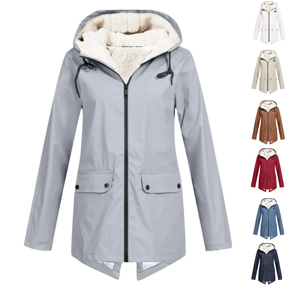 Hooded Zip Front Coat