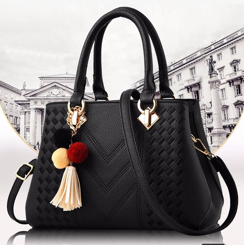 Textured PU Faux Leather Handbag