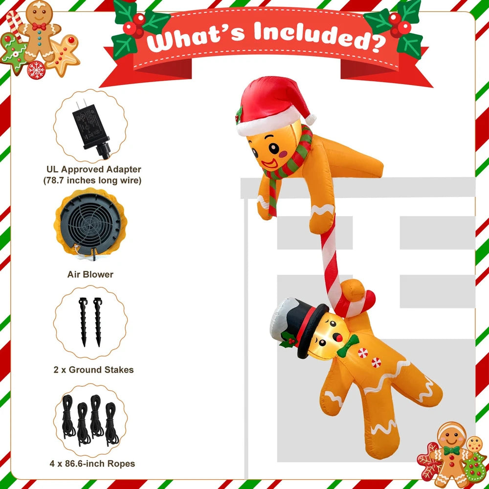 Gingerbread Duo Inflatable Christmas Decoration