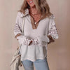 White Leopard Print Long-Sleeve Hoodie