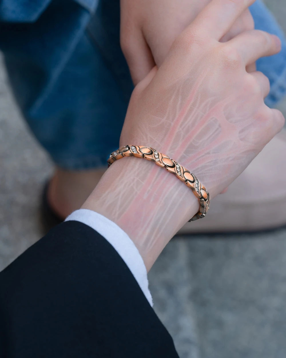 Crystal XO Copper Magnetic Bracelet