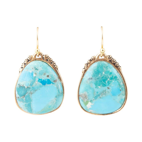 Agave Turquoise And Bronze Drop Earrings
