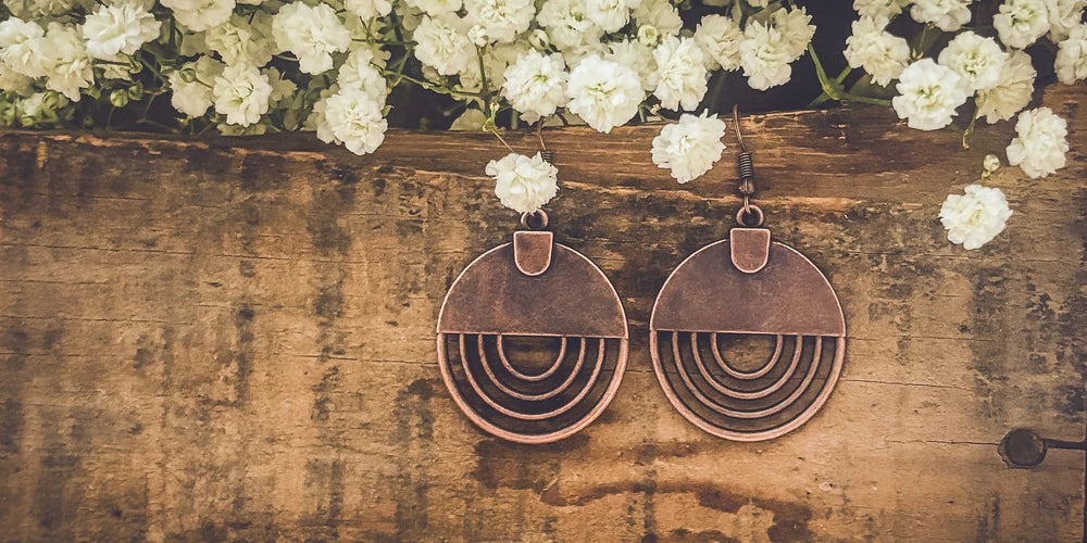 Copper Horizon Open Arch Earrings