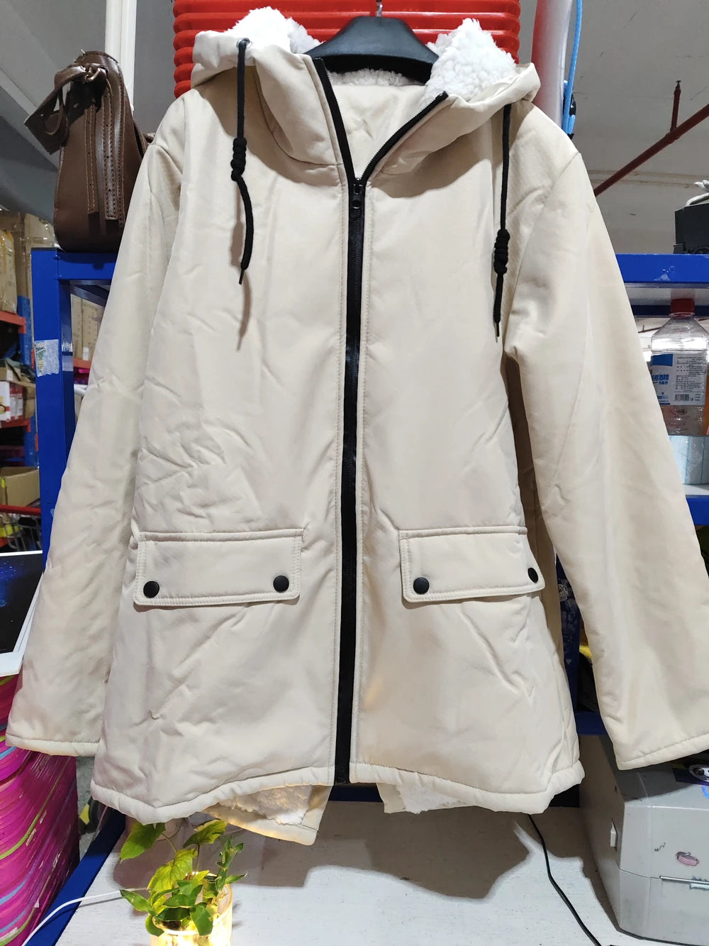 Hooded Zip Front Coat