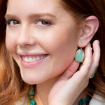 Agave Turquoise And Bronze Drop Earrings