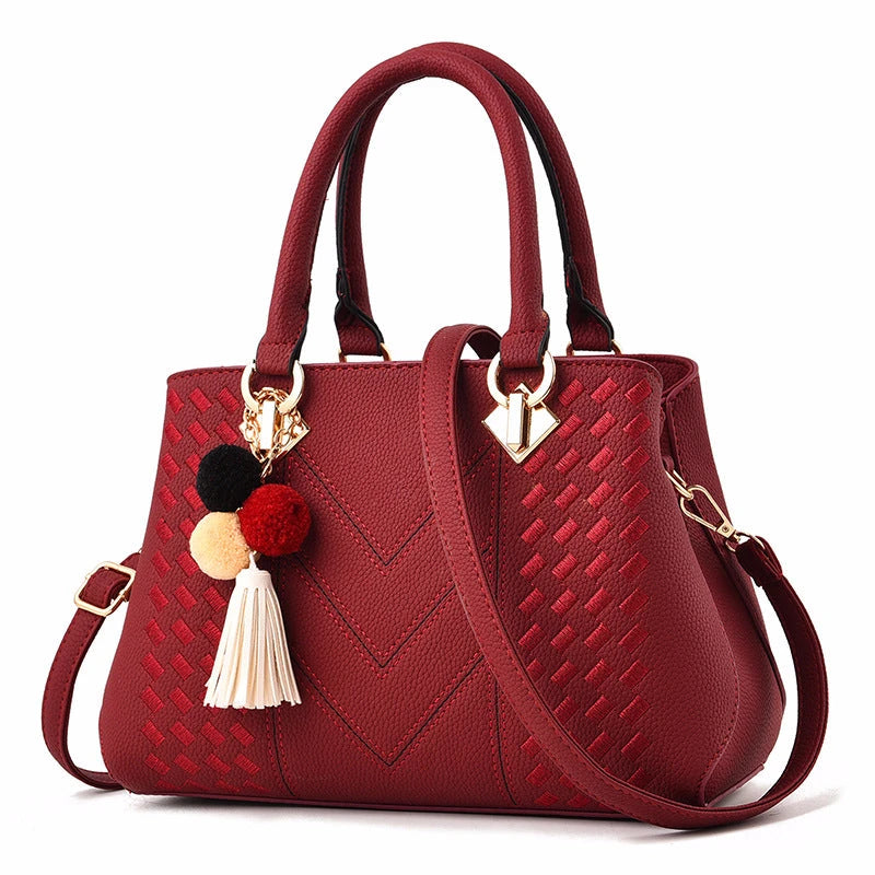 Textured PU Faux Leather Handbag