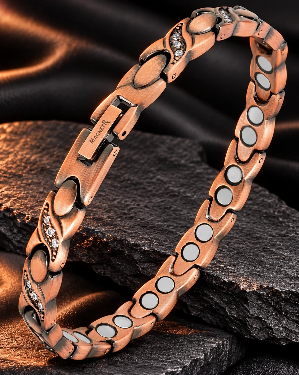 Crystal XO Copper Magnetic Bracelet
