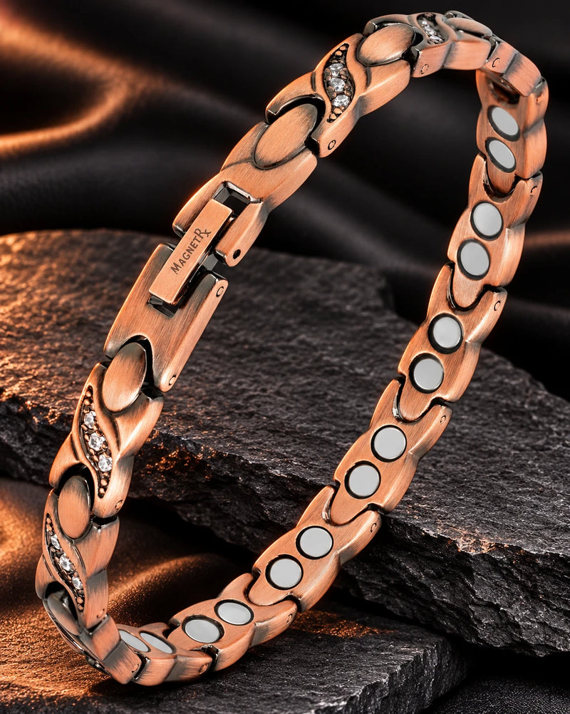 Crystal XO Copper Magnetic Bracelet