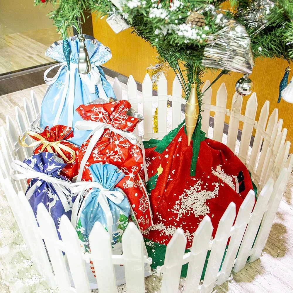 Festive Drawstring Christmas Gift Bags