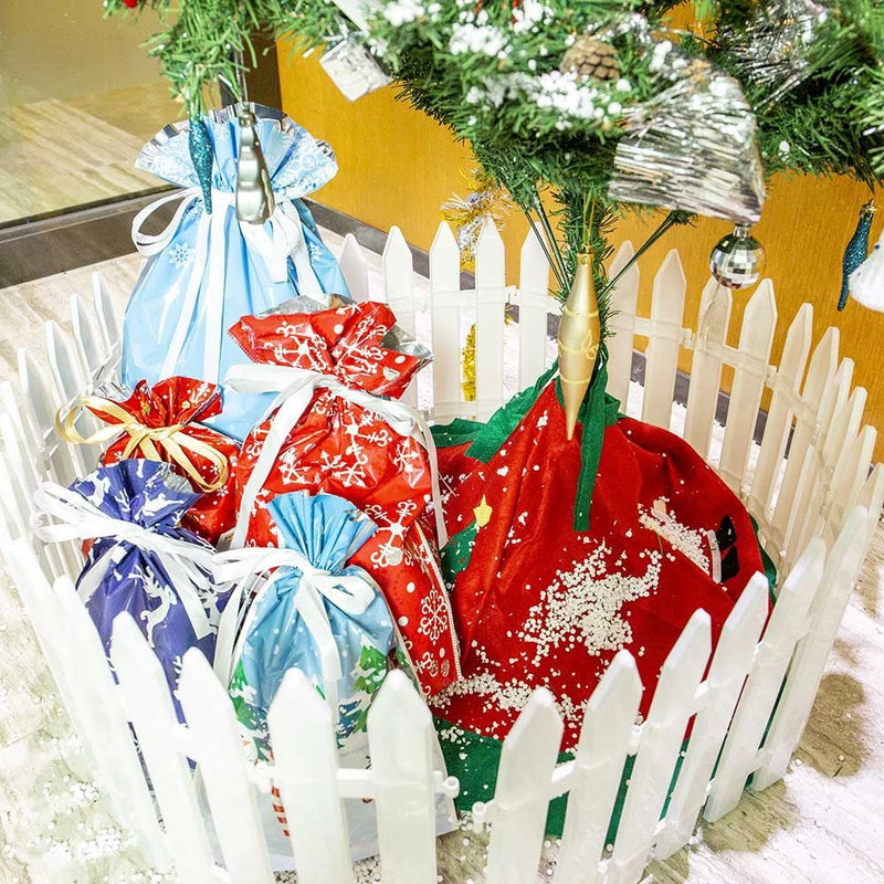 Festive Drawstring Christmas Gift Bags