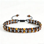Tiger Eye Stone Magnetic Woven Bracelet