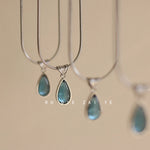 Vintage Titanium Steel Water Drop Necklace