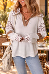 White Leopard Print Long-Sleeve Hoodie