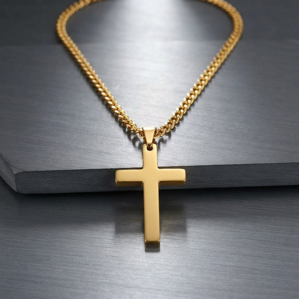 Stainless Steel Cross Pendant Necklace