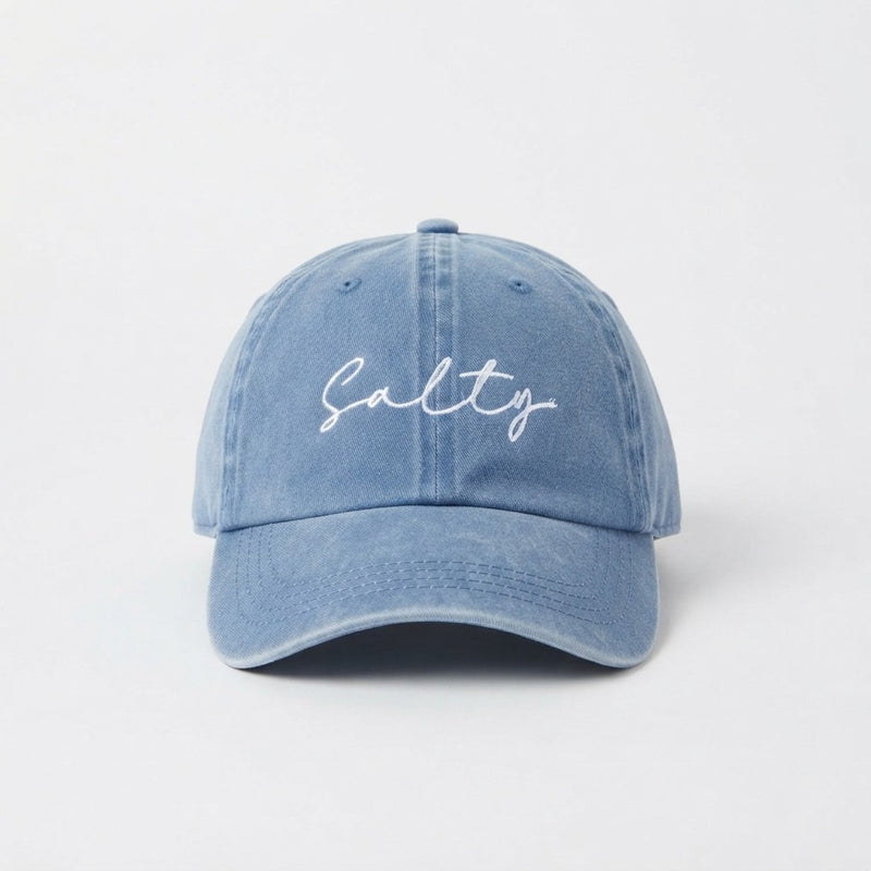Salty Script Embroidered Cotton Hat
